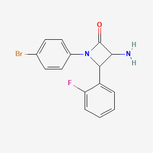 molecular formula C15H12BrFN2O B14778643 3-Amino-1-(4-bromophenyl)-4-(2-fluorophenyl)azetidin-2-one 