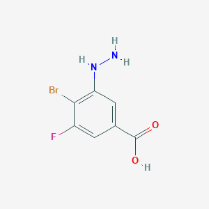 molecular formula C7H6BrFN2O2 B14778645 4-Bromo-3-fluoro-5-hydrazinylbenzoic acid 