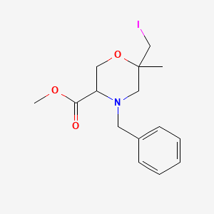 molecular formula C15H20INO3 B14778748 Methyl 4-benzyl-6-(iodomethyl)-6-methylmorpholine-3-carboxylate 