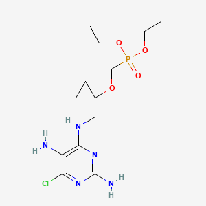 molecular formula C13H23ClN5O4P B14778784 Diethyl((1-(((2,5-diamino-6-chloropyrimidin-4-yl)amino)methyl)cyclopropoxy)methyl)phosphonate 