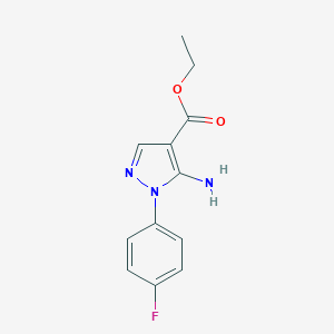 molecular formula C12H12FN3O2 B147788 ethyl 5-amino-1-(4-fluorophenyl)-1H-pyrazole-4-carboxylate CAS No. 138907-68-3