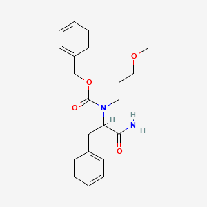 molecular formula C21H26N2O4 B14778855 benzyl N-(1-amino-1-oxo-3-phenylpropan-2-yl)-N-(3-methoxypropyl)carbamate 