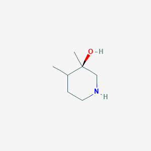molecular formula C7H15NO B14778916 (3R,4S)-3,4-dimethylpiperidin-3-ol 