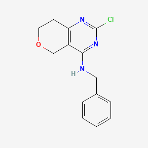 molecular formula C14H14ClN3O B14778948 N-benzyl-2-chloro-7,8-dihydro-5H-pyrano[4,3-d]pyrimidin-4-amine 