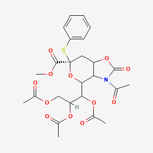 molecular formula C25H29NO12S B14778964 methyl (6R)-3-acetyl-2-oxo-6-phenylsulfanyl-4-(1,2,3-triacetyloxypropyl)-3a,4,7,7a-tetrahydropyrano[3,4-d][1,3]oxazole-6-carboxylate 