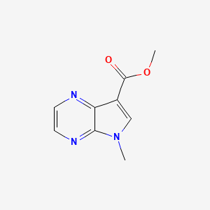 molecular formula C9H9N3O2 B1477903 5-Methyl-5H-pyrrolo[2,3-b]pyrazine-7-carboxylic acid methyl ester CAS No. 1860028-29-0