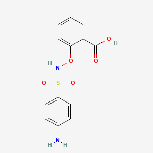 molecular formula C13H12N2O5S B14779102 Salicylic acid, 4-sulfanilamido-; Metrasil; p-Sulfanilamidosalicylic acid 