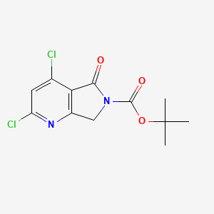 molecular formula C12H12Cl2N2O3 B14779155 tert-butyl 2,4-dichloro-5-oxo-7H-pyrrolo[3,4-b]pyridine-6-carboxylate 