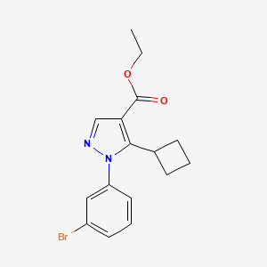 molecular formula C16H17BrN2O2 B14779167 Ethyl 1-(3-bromophenyl)-5-cyclobutyl-1H-pyrazole-4-carboxylate 
