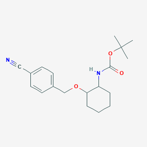 molecular formula C19H26N2O3 B14779188 tert-butyl N-[2-[(4-cyanophenyl)methoxy]cyclohexyl]carbamate 