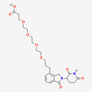 molecular formula C25H34N2O9 B14779197 Phthalimidinoglutarimide-C3-O-PEG3-C2-acid 