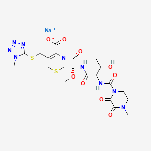 molecular formula C22H28N9NaO9S2 B14779303 sodium,(6R,7S)-7-[[(2R,3S)-2-[(4-ethyl-2,3-dioxopiperazine-1-carbonyl)amino]-3-hydroxybutanoyl]amino]-7-methoxy-3-[(1-methyltetrazol-5-yl)sulfanylmethyl]-8-oxo-5-thia-1-azabicyclo[4.2.0]oct-2-ene-2-carboxylate 