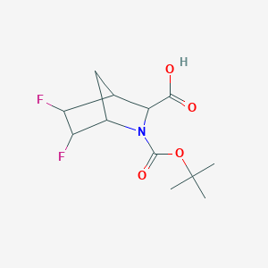 molecular formula C12H17F2NO4 B14779322 5,6-Difluoro-2-[(2-methylpropan-2-yl)oxycarbonyl]-2-azabicyclo[2.2.1]heptane-3-carboxylic acid 