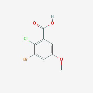 molecular formula C8H6BrClO3 B14779398 3-Bromo-2-chloro-5-methoxybenzoic acid 