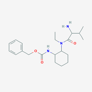 molecular formula C21H33N3O3 B14779444 benzyl N-[2-[(2-amino-3-methylbutanoyl)-ethylamino]cyclohexyl]carbamate 