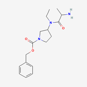 molecular formula C17H25N3O3 B14779484 Benzyl 3-((S)-2-amino-N-ethylpropanamido)pyrrolidine-1-carboxylate 