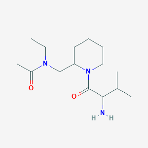 molecular formula C15H29N3O2 B14779519 N-[[1-(2-amino-3-methylbutanoyl)piperidin-2-yl]methyl]-N-ethylacetamide 