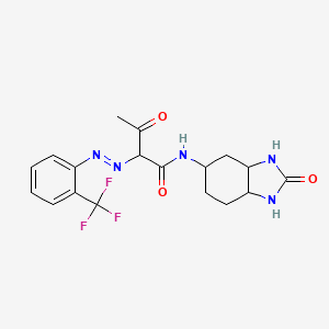 molecular formula C18H20F3N5O3 B14779537 N-(2,3-Dihydro-2-oxo-1H-benzimidazol-5-yl)-3-oxo-2-2-(trifluoromethyl)phenylazobutyramide 