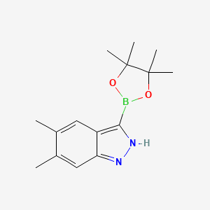 molecular formula C15H21BN2O2 B14779548 5,6-dimethyl-3-(4,4,5,5-tetramethyl-1,3,2-dioxaborolan-2-yl)-1H-indazole 