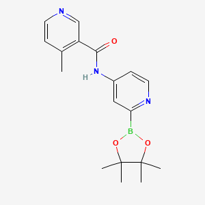 molecular formula C18H22BN3O3 B14779647 4-methyl-N-[2-(4,4,5,5-tetramethyl-1,3,2-dioxaborolan-2-yl)pyridin-4-yl]pyridine-3-carboxamide 