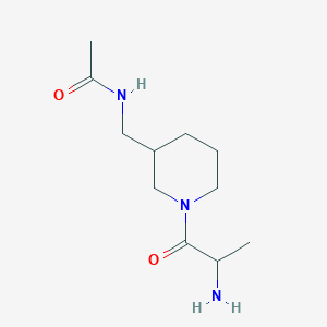 molecular formula C11H21N3O2 B14779765 N-[[1-(2-aminopropanoyl)piperidin-3-yl]methyl]acetamide 