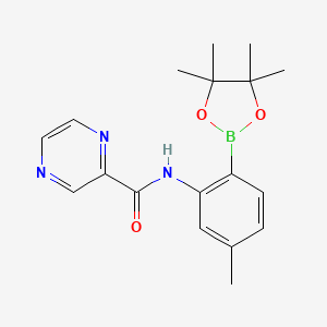 molecular formula C18H22BN3O3 B14779783 N-[5-methyl-2-(4,4,5,5-tetramethyl-1,3,2-dioxaborolan-2-yl)phenyl]pyrazine-2-carboxamide 