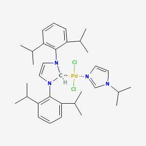 molecular formula C33H47Cl2N4Pd- B14779816 Palladium, [1,3-bis[2,6-bis(1-methylethyl)phenyl]-1,3-dihydro-2H-imidazol-2-ylidene]dichloro[1-(1-methylethyl)-1H-imidazole-kappaN3]-, (SP-4-1)- 