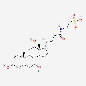 molecular formula C26H45NO7S B14779843 2-[4-[(10S,13R)-3,7,12-trihydroxy-10,13-dimethyl-2,3,4,5,6,7,8,9,11,12,14,15,16,17-tetradecahydro-1H-cyclopenta[a]phenanthren-17-yl]pentanoylamino]ethanesulfonic acid 