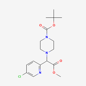 molecular formula C17H24ClN3O4 B14779896 Tert-butyl 4-[1-(5-chloropyridin-2-yl)-2-methoxy-2-oxoethyl]piperazine-1-carboxylate 