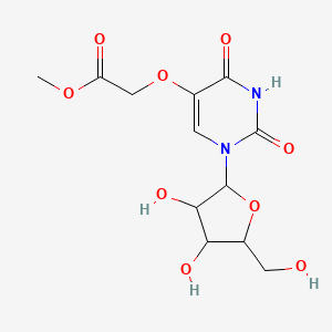 molecular formula C12H16N2O9 B14779916 methyl 2-({1-[(2R,3R,4S,5R)-3,4-dihydroxy-5-(hydroxymethyl)oxolan-2-yl]-2,4-dioxo-1,2,3,4-tetrahydropyrimidin-5-yl}oxy)acetate 