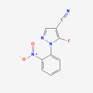 molecular formula C10H5FN4O2 B14779929 5-Fluoro-1-(2-nitrophenyl)-1H-pyrazole-4-carbonitrile 