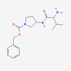 molecular formula C17H25N3O3 B14779990 Benzyl 3-((S)-2-amino-3-methylbutanamido)pyrrolidine-1-carboxylate 