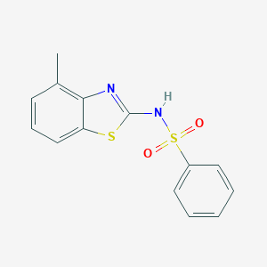 molecular formula C14H12N2O2S2 B147800 N-(4-methyl-1,3-benzothiazol-2-yl)benzenesulfonamide CAS No. 127834-20-2