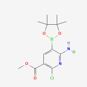 molecular formula C13H18BClN2O4 B14780130 methyl 6-amino-2-chloro-5-(4,4,5,5-tetramethyl-1,3,2-dioxaborolan-2-yl)pyridine-3-carboxylate 