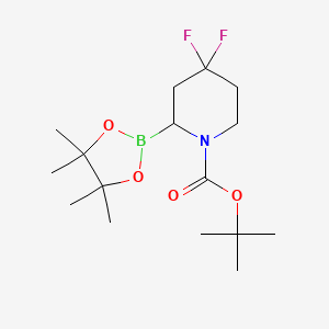 molecular formula C16H28BF2NO4 B14780135 Tert-butyl 4,4-difluoro-2-(4,4,5,5-tetramethyl-1,3,2-dioxaborolan-2-yl)piperidine-1-carboxylate 