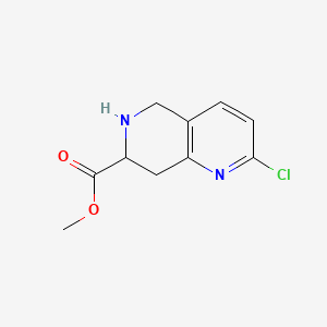molecular formula C10H11ClN2O2 B14780176 Methyl 2-chloro-5,6,7,8-tetrahydro-1,6-naphthyridine-7-carboxylate 
