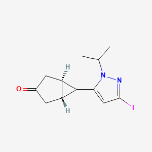 molecular formula C12H15IN2O B14780239 (1R,5R)-6-(5-iodo-2-propan-2-ylpyrazol-3-yl)bicyclo[3.1.0]hexan-3-one 