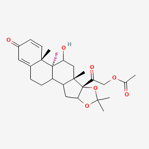 molecular formula C26H33FO7 B14780429 [2-[(8S,9S,12R,13S)-12-fluoro-11-hydroxy-6,6,9,13-tetramethyl-16-oxo-5,7-dioxapentacyclo[10.8.0.02,9.04,8.013,18]icosa-14,17-dien-8-yl]-2-oxoethyl] acetate 