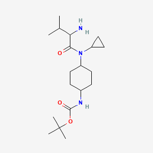 molecular formula C19H35N3O3 B14780435 tert-butyl N-[4-[(2-amino-3-methylbutanoyl)-cyclopropylamino]cyclohexyl]carbamate 