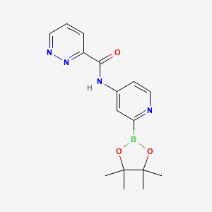 molecular formula C16H19BN4O3 B14780461 N-[2-(4,4,5,5-tetramethyl-1,3,2-dioxaborolan-2-yl)pyridin-4-yl]pyridazine-3-carboxamide 