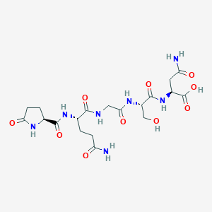 molecular formula C19H29N7O10 B147806 Pyroglutamyl-glutaminyl-glycyl-seryl-asparagine CAS No. 129276-53-5