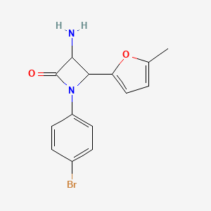 molecular formula C14H13BrN2O2 B14780705 3-Amino-1-(4-bromophenyl)-4-(5-methylfuran-2-yl)azetidin-2-one CAS No. 1291490-35-1