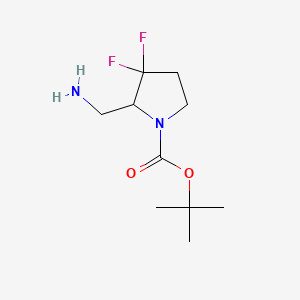 molecular formula C10H18F2N2O2 B14780712 Tert-butyl 2-(aminomethyl)-3,3-difluoro-pyrrolidine-1-carboxylate 