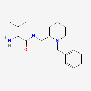 molecular formula C19H31N3O B14780823 2-Amino-N-(((S)-1-benzylpiperidin-2-yl)methyl)-N,3-dimethylbutanamide 