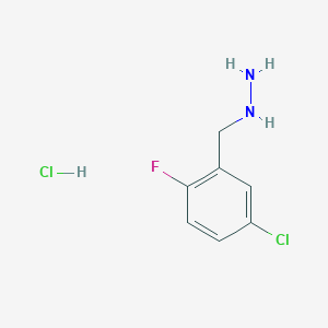 molecular formula C7H9Cl2FN2 B1478091 (5-Chloro-2-fluorobenzyl)hydrazine hydrochloride CAS No. 1379462-59-5