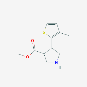 molecular formula C11H15NO2S B1478110 Methyl 4-(3-methylthiophen-2-yl)pyrrolidine-3-carboxylate CAS No. 2098041-69-9