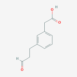 molecular formula C11H12O3 B14781103 (3-(Carboxymethyl)phenyl)propanal 