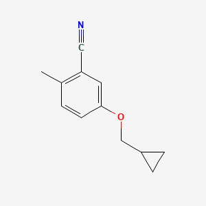 molecular formula C12H13NO B14781118 5-(Cyclopropylmethoxy)-2-methylbenzonitrile 