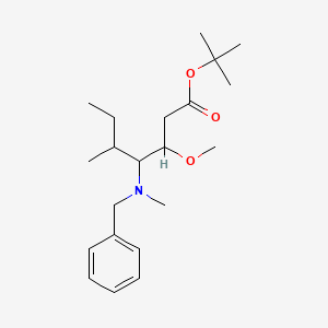 molecular formula C21H35NO3 B14781205 Tert-butyl 4-[benzyl(methyl)amino]-3-methoxy-5-methylheptanoate 