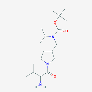 molecular formula C18H35N3O3 B14781471 tert-butyl N-[[1-(2-amino-3-methylbutanoyl)pyrrolidin-3-yl]methyl]-N-propan-2-ylcarbamate 